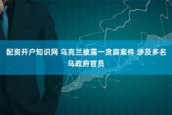配资开户知识网 乌克兰披露一贪腐案件 涉及多名乌政府官员