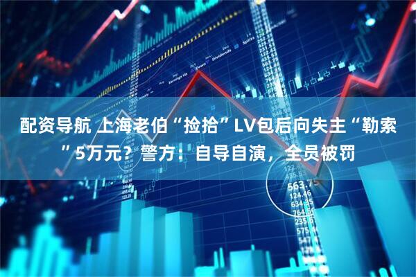 配资导航 上海老伯“捡拾”LV包后向失主“勒索”5万元？警方：自导自演，全员被罚